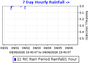 Hourly rainfall plot for Richmond City Hall
