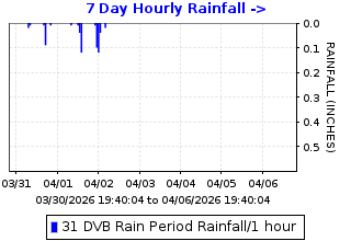 Hourly rainfall plot for Danville Library