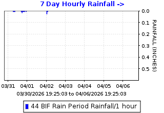 Hourly rainfall plot for Bethel Island Fire Station